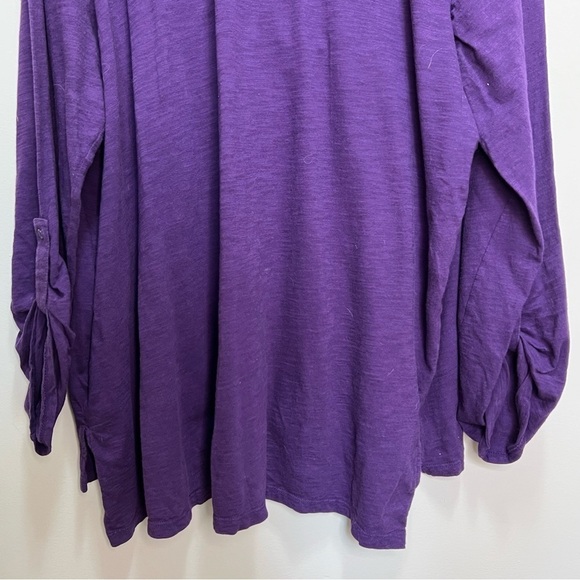 Lane Bryant Purple Cotton Long Sleeve Vneck Size 26/28 - Picture 5 of 10